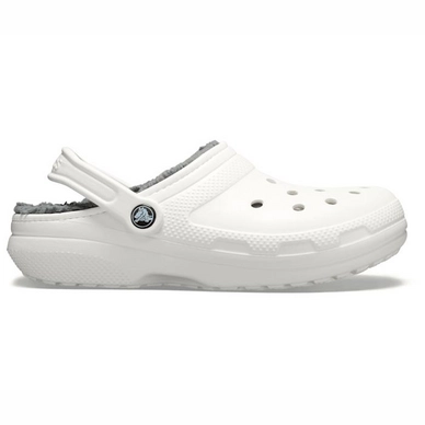 Sandale Crocs Classic Fuzz Lined Clog White Grey Unisex Fashionschuh